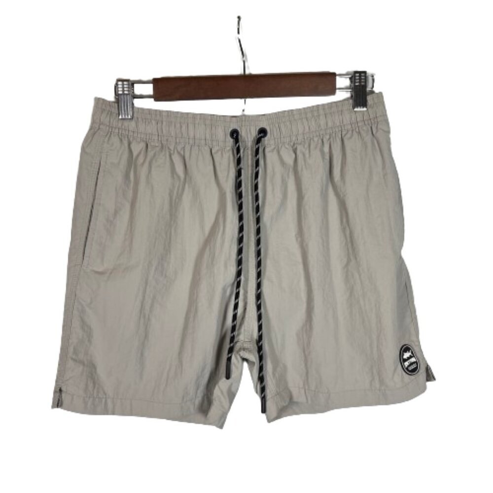 Spicy Tuna Mens Swim Trunks Shorts Elastic Drawstring Waist‎ Taupe Size Medium